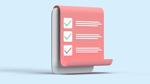 3D checklist icon highlighting SEO best practices to comply with Google guidelines, ensuring adherence to updated search engine requirements.