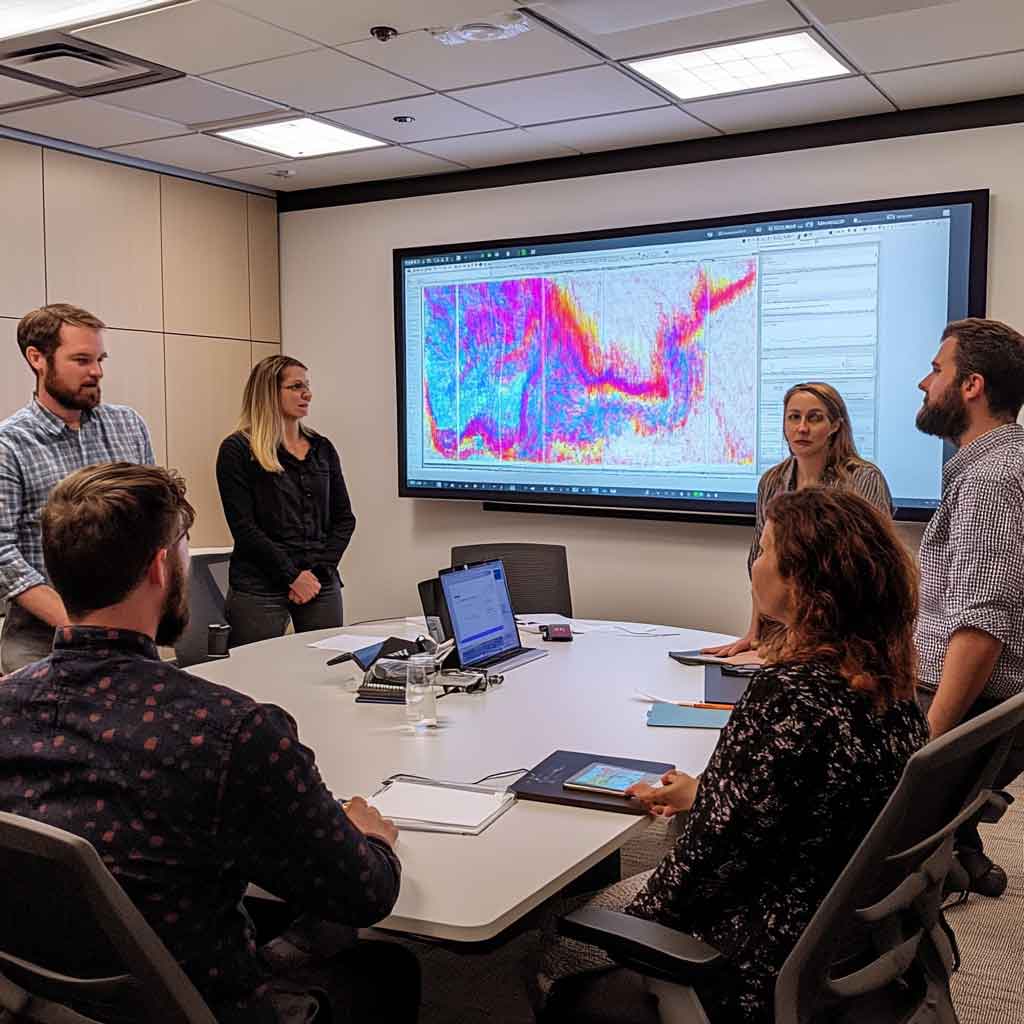 Team analyzing heatmaps to optimize website layout for improved UX and conversions.